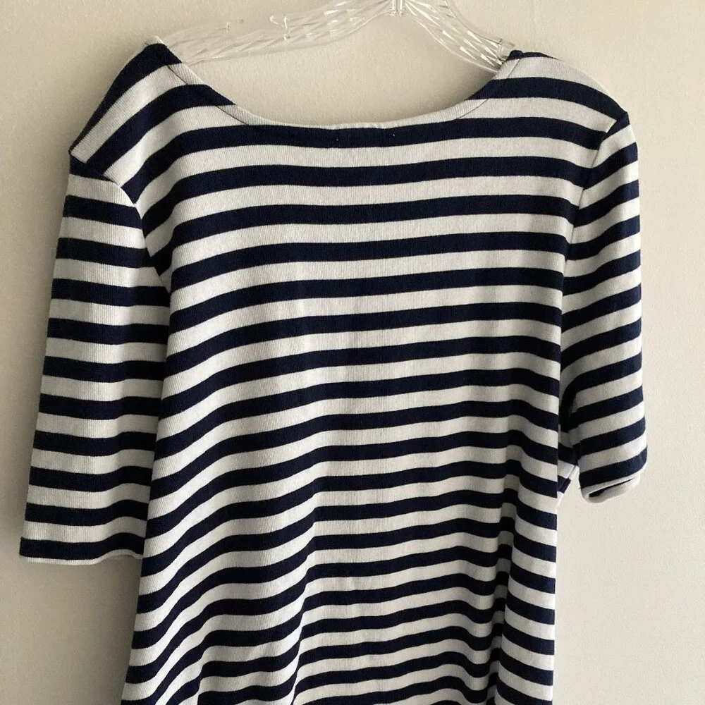 Nordstrom Rack White Navy Stripe Short Sleeve Shirt - Picture 6 of 8